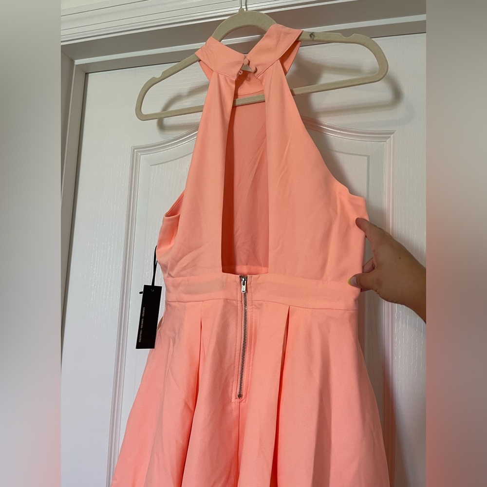Neon Peach Backless Dress - Picture 6 of 9